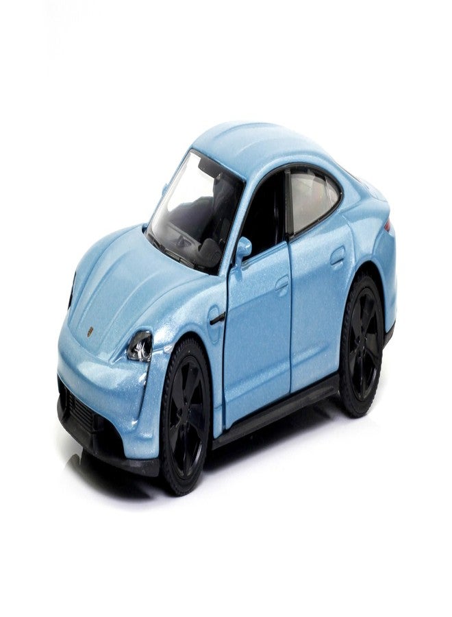 Rmz City 5 Inch Die Cast Porsche Taycan Turbo S 2020 Toy Car 1:40 Scale Model | Licensed Collectible Vehicle with Opening Doors & Pullback Action | International Series for Car Lovers | Sky Blue - Image 2